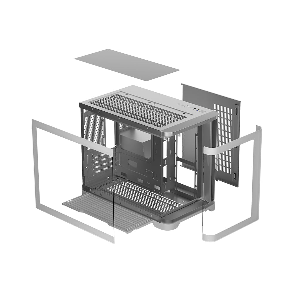 1st player Casing Uview UV6 ARGB Mid-Tower Fish Tank white 3 Pre Installed Fan 1st player Casing Uview UV6 ARGB Mid-Tower Fish Tank white 3 Pre Installed Fan